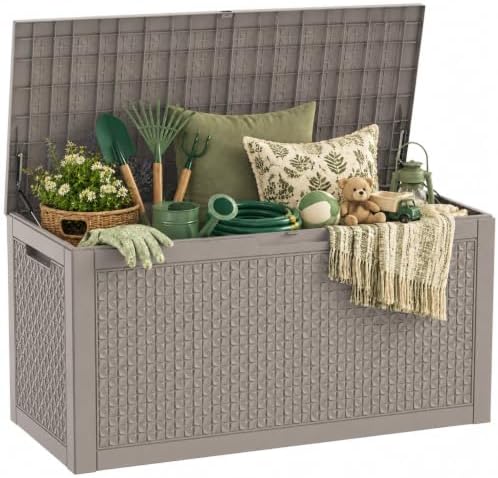 160 Gallon Outdoor Storage Box, Large Waterproof Patio Deck Box by ATMELT