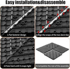 Plastic Interlocking Deck Tiles, 44 Pack, Non-Slip Patio Floor Decking Tiles - Image 3
