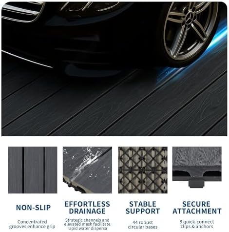 48 Pack Co-Extruded Composite Deck Tiles 12x12 Inch, Interlocking Outdoor - Image 5