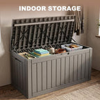 150 Gallon Deck Box, Lockable Waterproof Resin Outdoor Storage Box, - Image 7