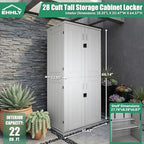 EHHLY Heavy Duty Tall Storage Cabinet Outdoor Weatherproof, 28 Cuft Garage - Image 2