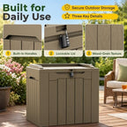 Flamaker 2 Pack Deck Box 31 Gallon Waterproof Resin Storage Box - Image 7