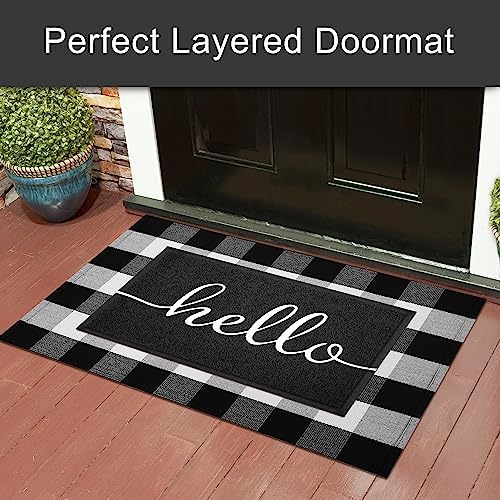 KILOCOCO Outdoor Mat Front Door Mat Welcome Mats Hello Doormats - Image 2