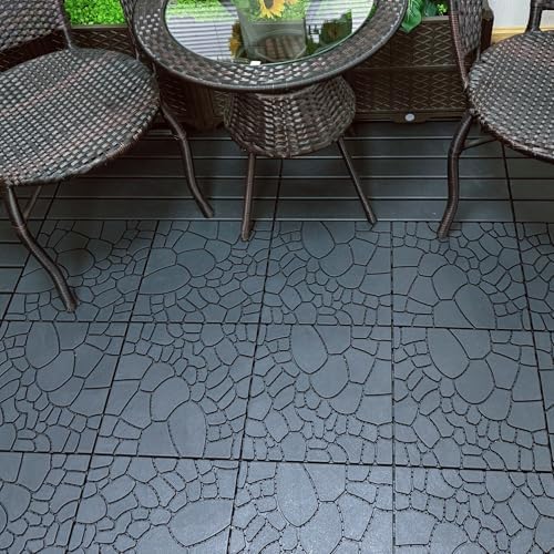 44 Pack Interlocking Deck Tiles, All-Weather Outdoor Deck Tiles - Image 5