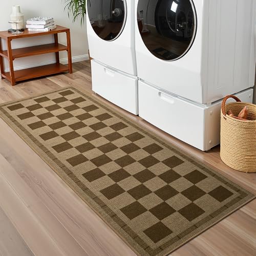 Vasofe 2x6 Jute Checkered Rugs, Outdoor Runner, Runner Rug - Image 5