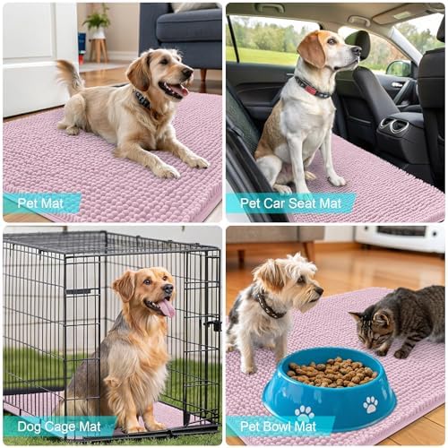 OLANLY Dog Door Mat for Muddy Paws 54x32, Super Absorbent Chenille Mud Mat - Image 7