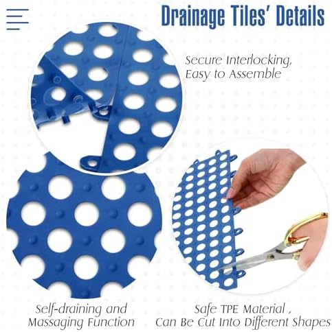 Tinideya 50 Pcs Drainage Mats 11.8'' x 11.8'' Modular Interlocking Floor - Image 3