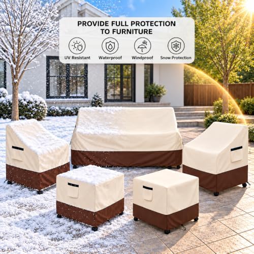 Rileytee 5 Pcs Patio Furniture Covers Waterproof - Image 3