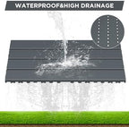 Plastic Interlocking Deck Tiles Waterproof 12x24'' Exstra Long Patio Flooring - Image 3