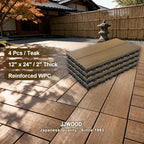 JJWOOD 2-Inch Thick Interlocking Deck Tiles, Elevated Outdoor Floor Tiles - Image 2