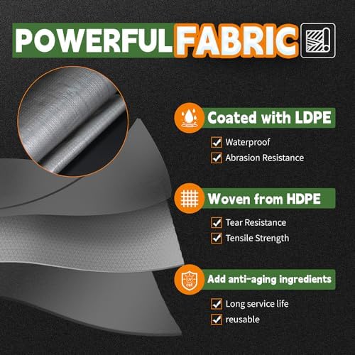 RAINDEWAY 6x10 Feet Tarps Heavy Duty Waterproof, 10Mil Multipurpose Tarp - Image 3