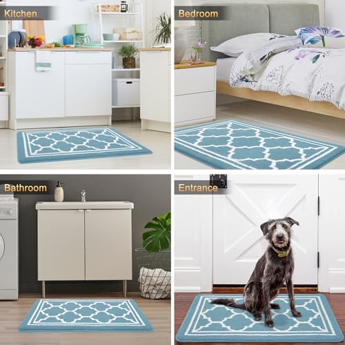 Buganda Indoor Door Mat, Dirt Resistant Doormat, Lake Blue - Image 6