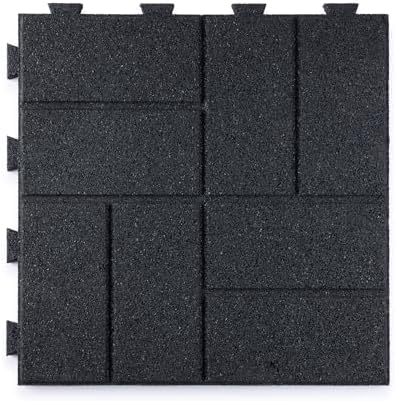 Playsafer Brick Rubber Interlocking Tiles | 16 X 16 | Easy Install by Playsafer