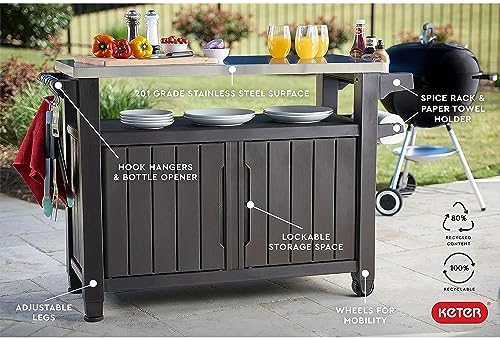 Keter Outdoor Rolling Table Cart - Image 4
