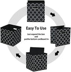 Black Foldable Storage Cubes Bins, Fabric Storage Box Cubes Organizer Baskets - Image 6