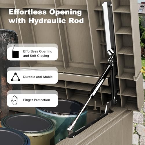 DRATO 280 Gallon Outdoor Storage Box Waterproof, Resin Large Deck Box - Image 2