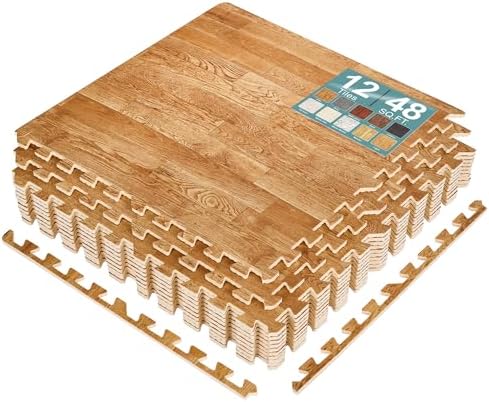 Sorbus Interlocking Wood Grain Foam Floor Tiles by Sorbus