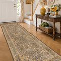 3x10 Long Runner Rugs for Hallway Non Slip, Geometric Floral Design Washable by HazoHaus