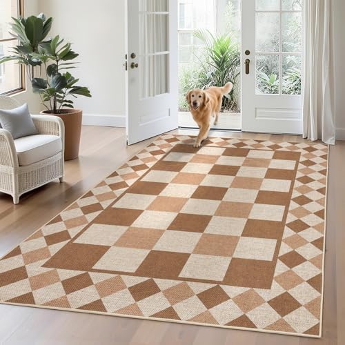 GarveeHome Easy Jute Area Rug 5x7 Washable Rugs by GarveeHome