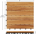 Yaheetech 108PCS Deck Tiles Acacia Wood Interlocking Outdoor Flooring - Image 3