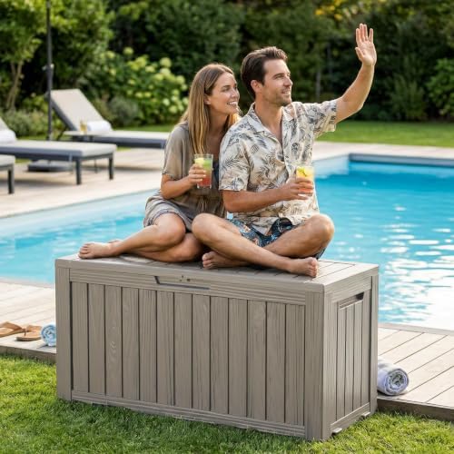 DRATO 135 Gallon Deck Boxes Outdoor Waterproof Storage Box - Image 4