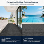Interlocking Decking 16 Pack Plastic 12"x12" Deck Tiles Outdoor Dark Gray C - Image 6
