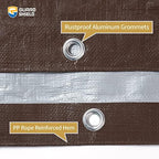 GUARD SHIELD Tarps Heavy Duty Waterproof 10x10 Feet Brown/Silver Poly Tarp - Image 4