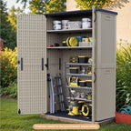 Patiowell 50 cu.ft Plastic Vertical Outdoor Storage Shed - Image 3