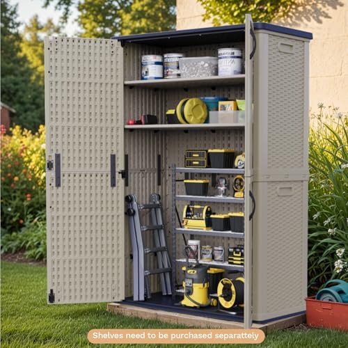 Patiowell 50 cu.ft Plastic Vertical Outdoor Storage Shed - Image 3