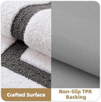 Color&Geometry White Bathroom Rugs 30x20, Extra Soft Absorbent Microfiber Bath - Image 5