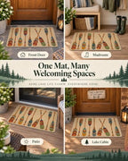 Lake House Welcome Front Door Mat, Boho Vintage Boat Paddle - Image 5