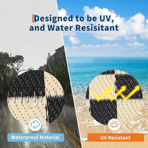 Outdoor Rug 8x10 Waterproof Patio Rugs Modern Checkered Reversible Mat - Image 6