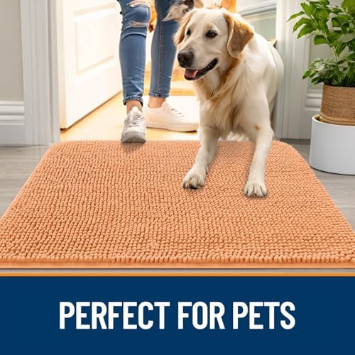 OLANLY Dog Door Mat for Muddy Paws 59x35, Super Absorbent Chenille Mud Mat - Image 6