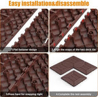 Balcony Deck Tiles, DIY Interlocking Deck Floor Tiles, 12 x 12 inchesIndoor and - Image 4