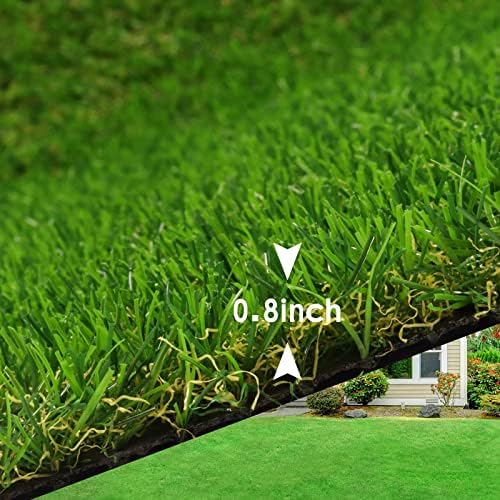 Realistic Artificial Grass Rug 12 FT x 29 FT Fake Faux Turf Grass, 0.8"" Indoor - Image 3