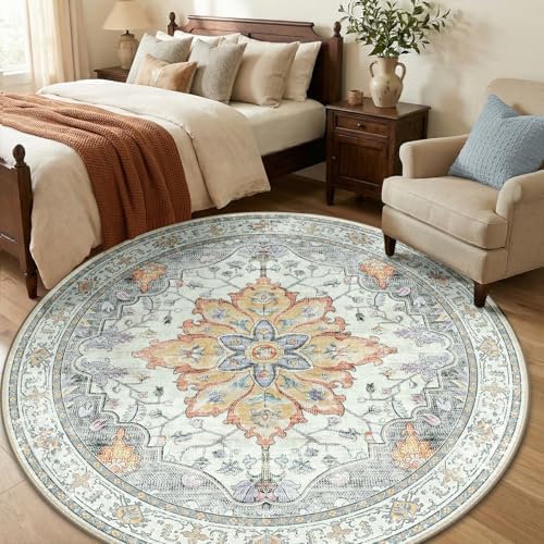 RELEANY Washable Area Rug, Round 6ft - Image 3