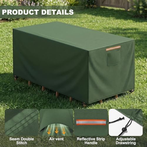 Patio Rectangular Table Chair Set Cover Waterproof 420D Heavy Duty Large - Image 5