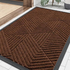 Smiry Front Door Mat Outside Entrance, Low Profile Rubber Doormat by Smiry