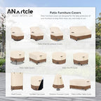 ANartcle Round Patio Table Covers 50inch, 100% Waterproof 600D Heavy Duty - Image 2