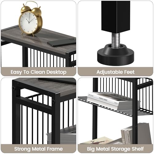 End Table Set of 2 for Small Space, 3-Tier Narrow Side Table - Image 6