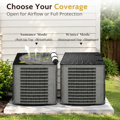 COSFLY 2 in 1 AC Covers for Outside Units, Full Mesh 28”W x 28”D x 32”H - Image 3