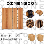 54Pcs Interlocking Deck Tiles, 12x12in Acacia Wood Flooring - Image 2