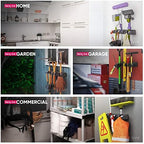 Combo 5 Slot Broom Holder w/ 1 Self Adhesive Mop Gripper No-Drilling, Wall - Image 4