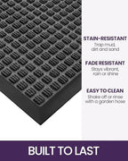 DEXI Front Door Mat Outside Entrance 24x36 Rubber Entry Doormat Grey - Image 5