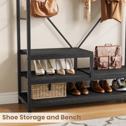 Garvee Coat Rack with Shoe Storage, 16 Hooks, Entryway Organizer - Image 6