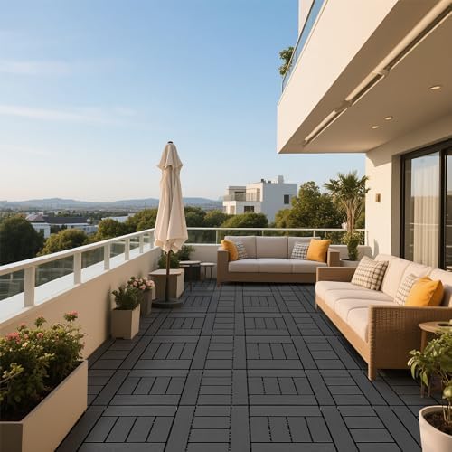 44 Pack Interlocking Deck Tiles, All-Weather Outdoor Deck Tiles - Image 5