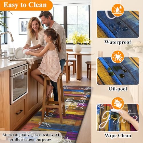 HEBE Anti Fatigue Kitchen Mat Set of 2, Cushioned Kitchen Mats - Image 6
