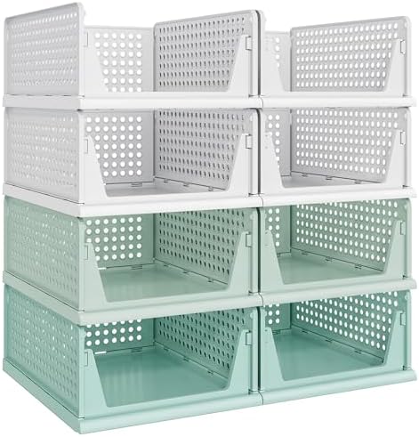 Pinkpum Green Boy Closet Organizers and Storage Stackable Plastic Drawer Basket by Pinkpum