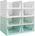Pinkpum Green Boy Closet Organizers and Storage Stackable Plastic Drawer Basket by Pinkpum