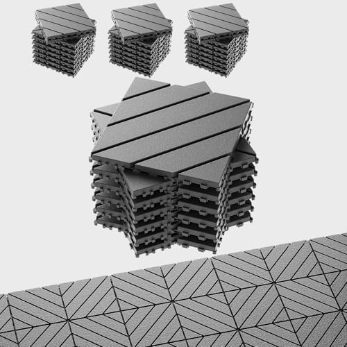 EchoDeck Interlocking Deck Tiles, 27 Pack Patio Tiles Outdoor Interlocking All by Unknown